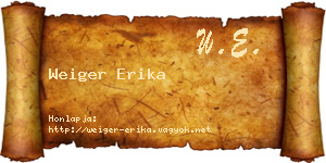 Weiger Erika névjegykártya
